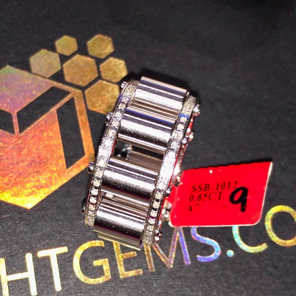 Real diamond men ring custom designed spinner fidget ring exclusive collection - Picture 7 of 7